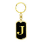 Initial J v2a - Luxury Dog Tag Keychain