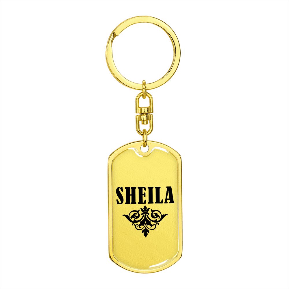 Sheila v01a - Luxury Dog Tag Keychain