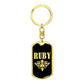 Ruby v02a - Luxury Dog Tag Keychain