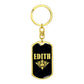 Edith v02a - Luxury Dog Tag Keychain