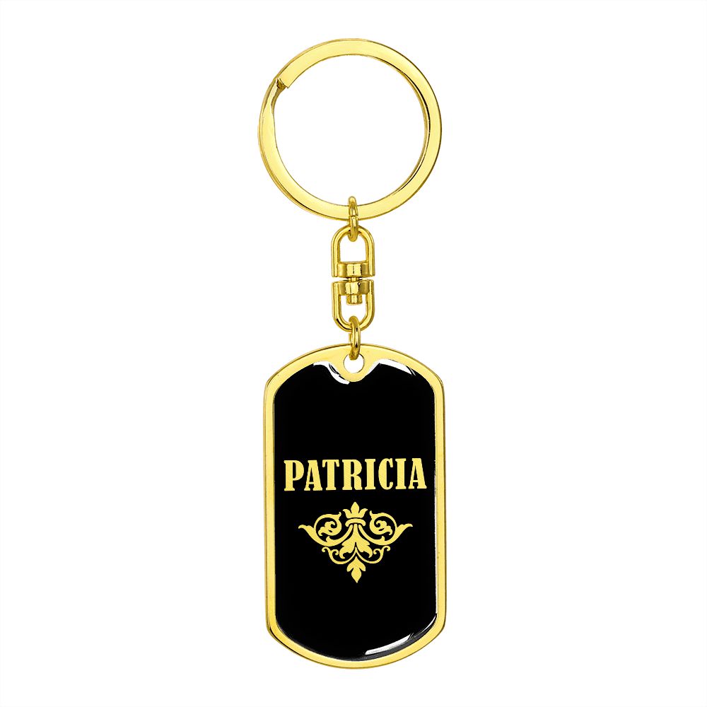 Patricia v02a - Luxury Dog Tag Keychain