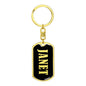 Janet v02 - Luxury Dog Tag Keychain
