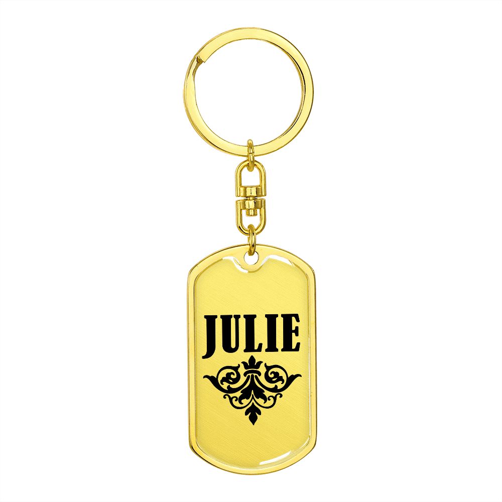 Julie v01a - Luxury Dog Tag Keychain