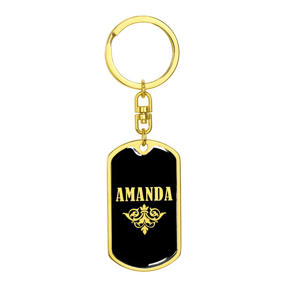 Amanda v02a - Luxury Dog Tag Keychain