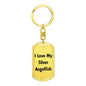 Love My Silver Angelfish - Luxury Dog Tag Keychain
