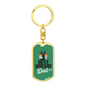 Best Buckin' Dad Ever v2 - Luxury Dog Tag Keychain