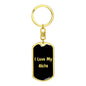 Love My Akita v5 - Luxury Dog Tag Keychain