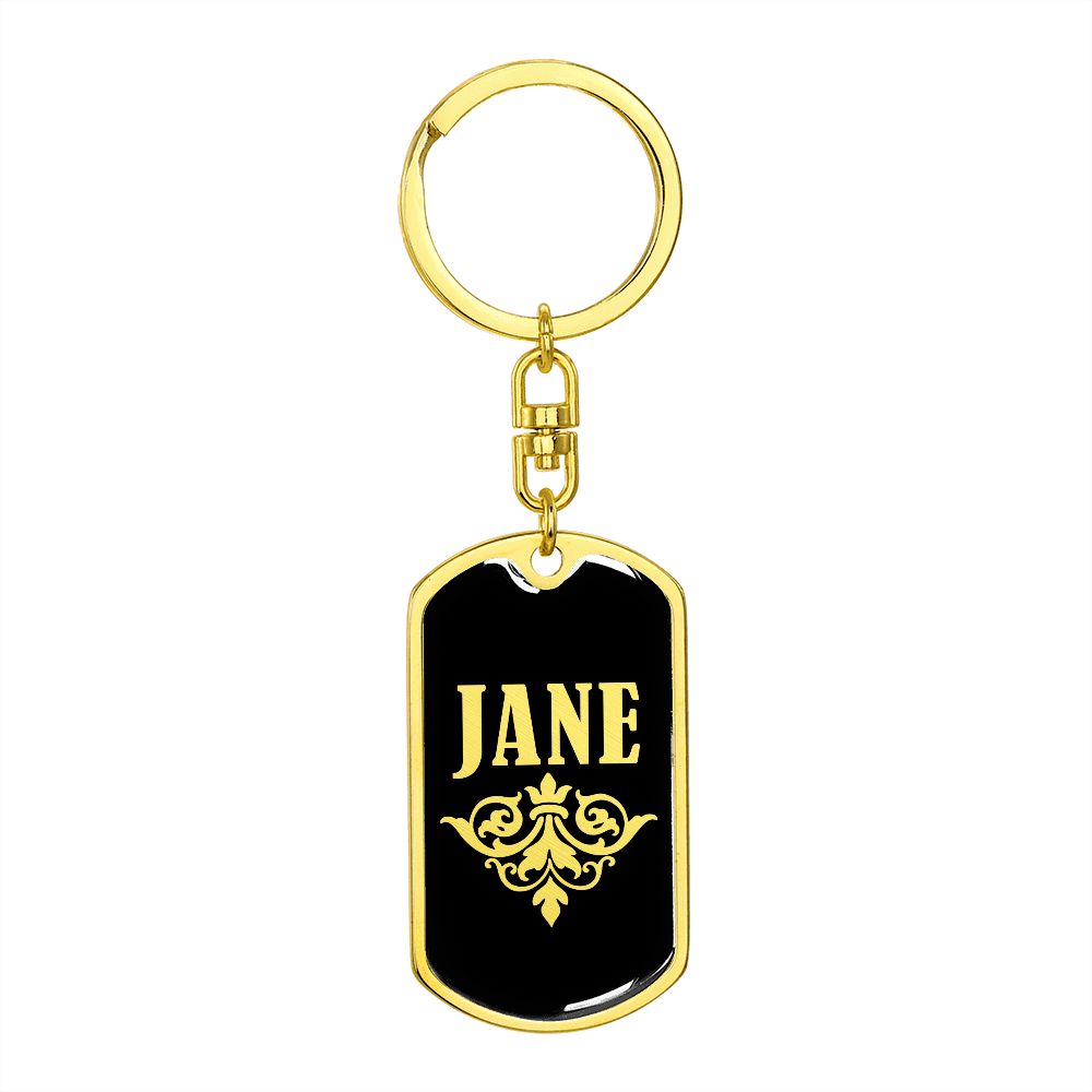 Jane v02a - Luxury Dog Tag Keychain
