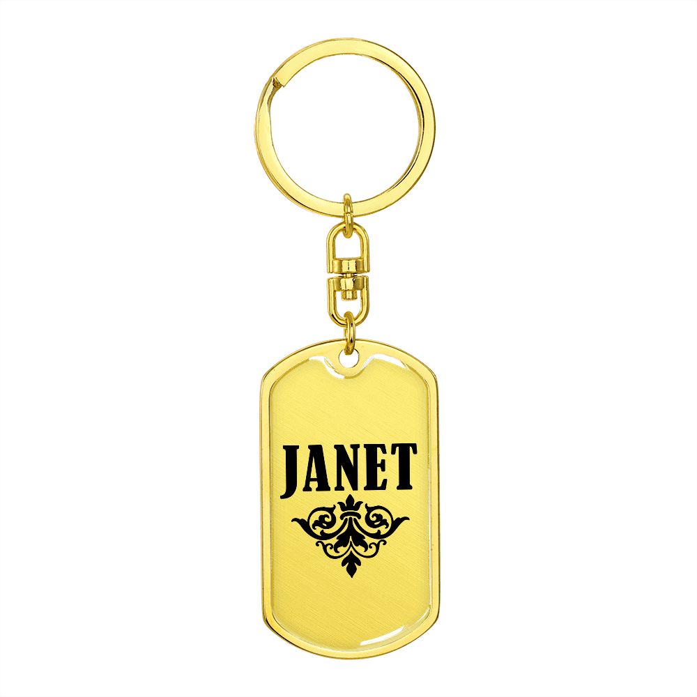 Janet v01a - Luxury Dog Tag Keychain