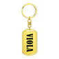 Viola v01 - Luxury Dog Tag Keychain