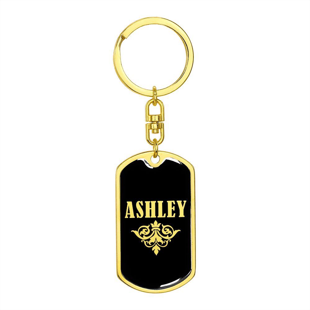 Ashley v02a - Luxury Dog Tag Keychain