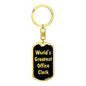 World's Greatest Office Clerk v2 - Luxury Dog Tag Keychain