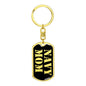 Navy Mom v2 - Luxury Dog Tag Keychain