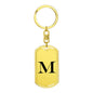 Initial M v1a - Luxury Dog Tag Keychain