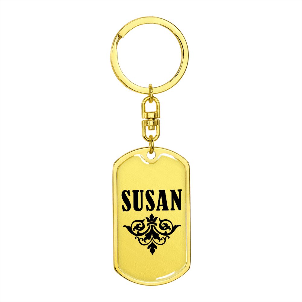 Susan v01a - Luxury Dog Tag Keychain