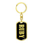 Ruby v02 - Luxury Dog Tag Keychain
