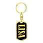 Lisa v02 - Luxury Dog Tag Keychain