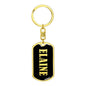 Elaine v02 - Luxury Dog Tag Keychain