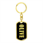 Olive v02 - Luxury Dog Tag Keychain