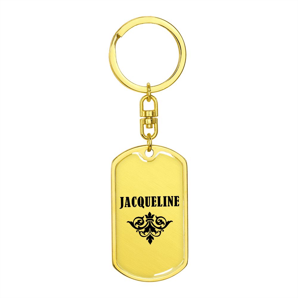 Jacqueline v01a - Luxury Dog Tag Keychain