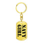 Navy Girl - Luxury Dog Tag Keychain