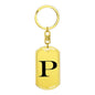 Initial P v1a - Luxury Dog Tag Keychain