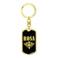 Rosa v02a - Luxury Dog Tag Keychain