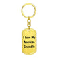 Love My American Crocodile - Luxury Dog Tag Keychain
