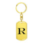 Initial R v1a - Luxury Dog Tag Keychain