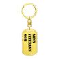 Army Veteran's Mom - Luxury Dog Tag Keychain