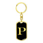 Initial P v2a - Luxury Dog Tag Keychain