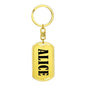 Alice v01 - Luxury Dog Tag Keychain