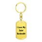 Love My Saint Berdoodle v4 - Luxury Dog Tag Keychain