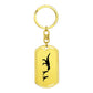Mama Dinosaur With 2 Hatchlings - Luxury Dog Tag Keychain