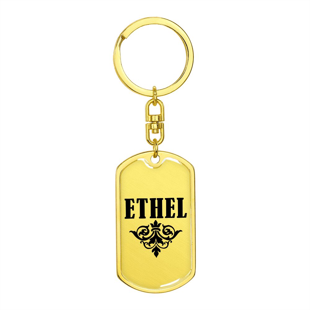 Ethel v01a - Luxury Dog Tag Keychain
