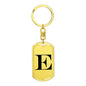 Initial E v1a - Luxury Dog Tag Keychain