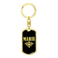 Marie v02a - Luxury Dog Tag Keychain