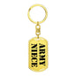 Army Niece - Luxury Dog Tag Keychain