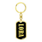 Lora v02 - Luxury Dog Tag Keychain