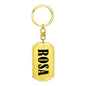 Rosa v01 - Luxury Dog Tag Keychain