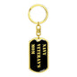 Navy Veteran's Mom v2 - Luxury Dog Tag Keychain