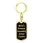 World's Greatest Secondary School Teacher v2 - Luxury Dog Tag Keychain