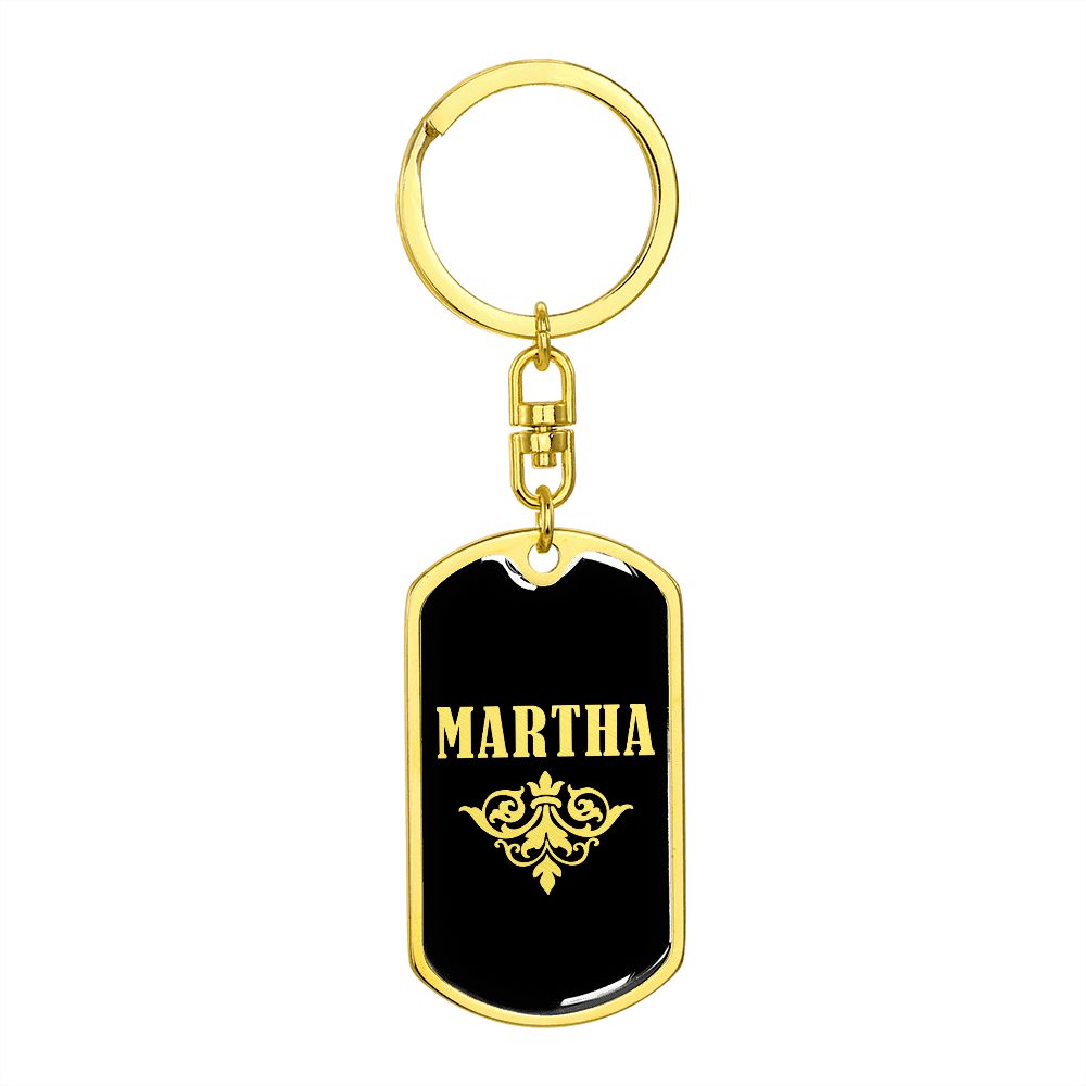 Martha v02a - Luxury Dog Tag Keychain