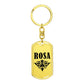 Rosa v01a - Luxury Dog Tag Keychain