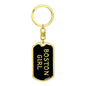 Boston Girl v5 - Luxury Dog Tag Keychain