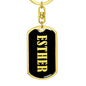 Esther v02 - Luxury Dog Tag Keychain