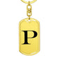 Initial P v1a - Luxury Dog Tag Keychain