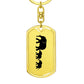 Mama Elephant With 2 Calves - Luxury Dog Tag Keychain