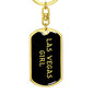 Las Vegas Girl v5 - Luxury Dog Tag Keychain