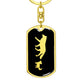 Mama Wolf With 1 Pup v2 - Luxury Dog Tag Keychain